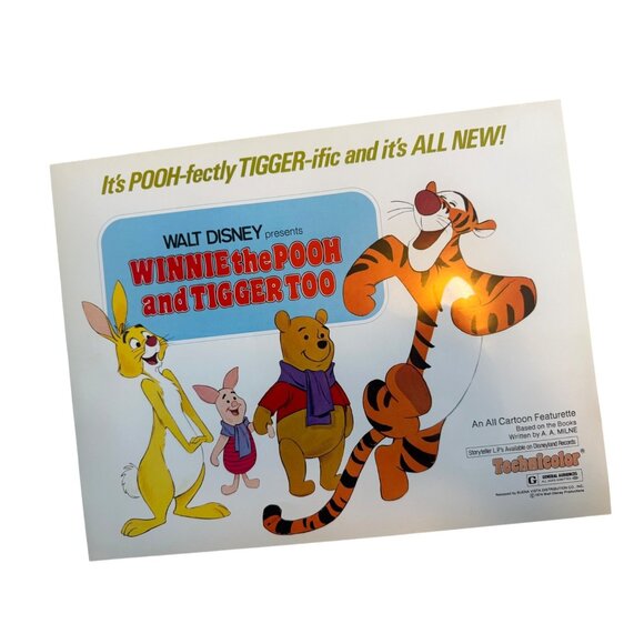 Vintage Walt Disney Winnie The Pooh And Tigger Too 1974 Lithograph Prints Set 4 - Picture 7 of 7